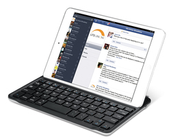 Genius Luxepad i9010 Wireless Ultra-Thin Keyboard for Ipad Mini with Built-in Battery US CB, Black